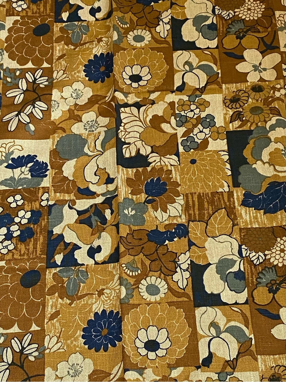Mid Century Modern Boris Kroll Kabuki Woven Floral Material 126 X 55 Inches
